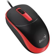 Genius DX-123 egér, vezetékes, optikai, 1200DPI, 3 gomb, USB, fekete és piros színű