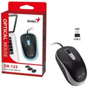 Genius DX-123 egér, vezetékes, optikai, 1200DPI, 3 gomb, USB-C, feketeszürke, fekete-szürke