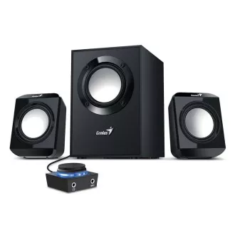 Genius SW-2.1 300 Ver. II , Hangszórók, 2.1, 10W, vezérlőmodul, 2×3.5mm-es jack, fekete