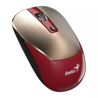 Genius NX-7125 egér, vezeték nélküli, optikai, 1200DPI, 4 gomb, Copilot, 2.4GHz, USB-A, 1× AA elem, piros-arany