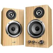 Genius SP-HF1812BT hangszórók, 2.0, 50 W, Bluetooth 5.3, 3,5 mm-es csatlakozó, fa, világosbarna