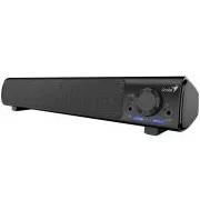 Genius 220BT, hangszóró, soundbar, 4 W RMS, Bluetooth, USB/USB-C, AUX (3,5 mm-es csatlakozó), fejhallgató-kimenet, fekete