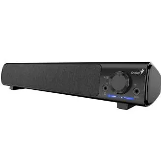 Genius 220BT, hangszóró, soundbar, 4 W RMS, Bluetooth, USB/USB-C, AUX (3,5 mm-es csatlakozó), fejhallgató-kimenet, fekete
