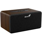 Genius SP-918BT, hangszóró, vezeték nélküli, 6 W RMS, BT 5.3, 2× 2" hangszóró, AUX-bemenet, USB-C, hordozható, sötét fa színű