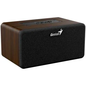 Genius SP-918BT, hangszóró, vezeték nélküli, 6 W RMS, BT 5.3, 2× 2" hangszóró, AUX-bemenet, USB-C, hordozható, sötét fa színű