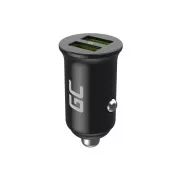 Green Cell autós töltő 36W GC PowerRide Nano36 gyors töltéssel 2x USB-A Ultra Charge töltővel