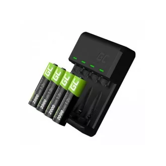 Green Cell VitalCharger töltőkészlet és 4x újratölthető AA 2000mAh Ni-MH akkumulátorok