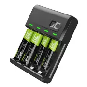 Green Cell GC VitalCharger szett és újratölthető akkumulátor NiMH 2x AA 2000mAh 2x AAA 800mAh