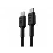 Green Cell PowerStream USB-C kábel – USB-C, 30 cm, gyors töltés Power Delivery (60 W), Ultra Charge, QC 3.0