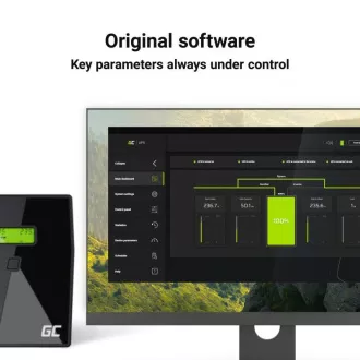 Green Cell UPS állványhoz RTII 3000VA 2700W LCD kijelzővel