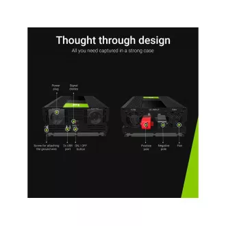 Green Cell Power Inverter 12V - 230V 1500W/3000W tiszta szinusz hullám 12V - 230V