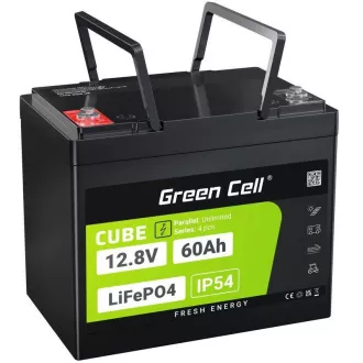 Green Cell Battery CUBE LiFePO4 60Ah 12,8V 768Wh lítium vasfoszfát akkumulátor elektromos motorokhoz, lakókocsikhoz, felvonókhoz Green Cell Battery CUBE LiFePO4 60Ah 12,8V 768Wh lítium vasfoszfát akkumulátor elektromos motorokhoz, lakókocsikhoz, felvonókhoz