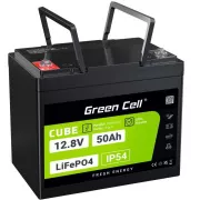 Green Cell CUBE LiFePO4 50Ah 12.8V 640Wh lítium vas-foszfát akkumulátor lakókocsihoz, golfkocsihoz, szélerőműhöz
