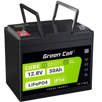 Green Cell CUBE LiFePO4 50Ah 12.8V 640Wh lítium vas-foszfát akkumulátor lakókocsihoz, golfkocsihoz, szélerőműhöz