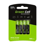 Zöld cellás újratölthető elemek 4x AAA HR03 800mAh