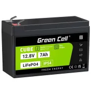 Green Cell CUBE LiFePO4 akkumulátor 7Ah 12,8V 89,6Wh lítium vasfoszfát 7Ah 12,8V 89,6Wh UPS szünetmentes tápegységekhez, monitorozáshoz.