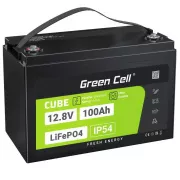 Green Cell CUBE LiFePO4 100Ah 12.8V 1280Wh lítium vas-foszfát akkumulátor fotovoltaikus, lakókocsikhoz, hajókhoz