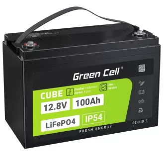 Green Cell CUBE LiFePO4 100Ah 12.8V 1280Wh lítium vas-foszfát akkumulátor fotovoltaikus, lakókocsikhoz, hajókhoz