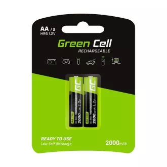 Zöld cellás újratölthető elemek 2x AA HR6 2000mAh Zöld cellás újratölthető elemek 2x AA HR6 2000mAh
