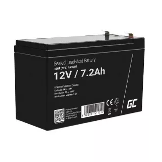 Green Cell AGM VRLA 12V 7.2Ah karbantartásmentes akkumulátor riasztórendszerhez, pénztárgéphez, játékokhoz