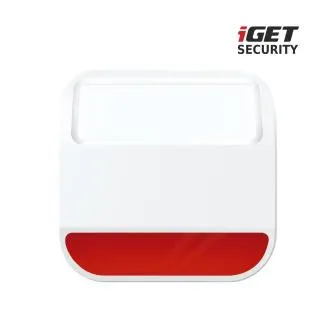iGET SECURITY MP11 – Vezeték nélküli kültéri sziréna az iGET SECURITY M6 riasztórendszerhez, akkumulátorral vagy hálózati adapterrel táplálható