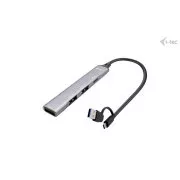 I-Tec USB-A/USB-C fém HUB 1x USB-C 3.1   3x USB 2.0