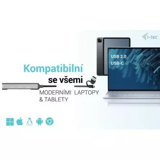 I-Tec USB-A/USB-C fém HUB 1x USB-C 3.1   3x USB 2.0