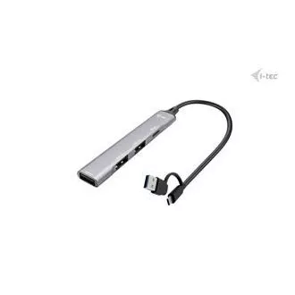 I-Tec USB-A/USB-C fém HUB 1x USB-C 3.1   3x USB 2.0