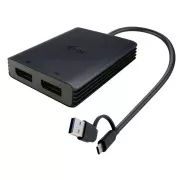 I-Tec USB-A/USB-C Dual 4K DP videó adapter
