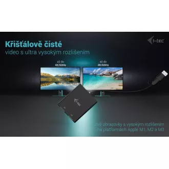 I-Tec USB-A/USB-C Dual 4K DP videó adapter