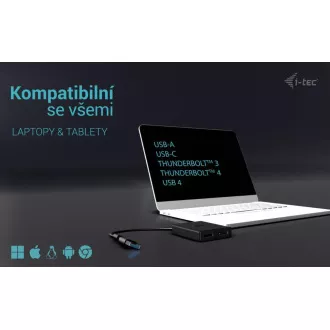 I-Tec USB-A/USB-C Dual 4K DP videó adapter