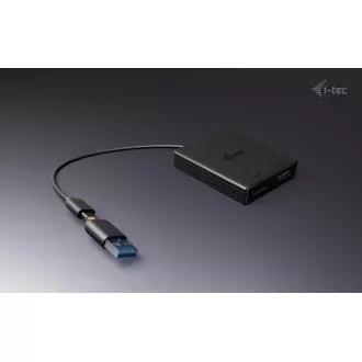 I-Tec USB-A/USB-C Dual 4K DP videó adapter