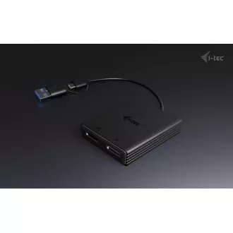 I-Tec USB-A/USB-C Dual 4K DP videó adapter