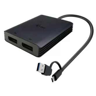 I-Tec USB-A/USB-C Dual 4K DP videó adapter