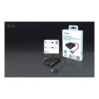 I-Tec USB-A/USB-C Dual 4K DP videó adapter