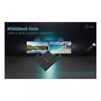 I-Tec USB-A/USB-C Dual 4K DP videó adapter