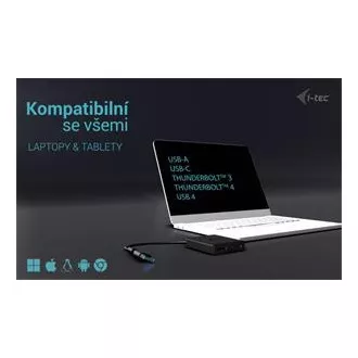 I-Tec USB-A/USB-C Dual 4K DP videó adapter