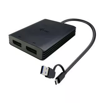 I-Tec USB-A/USB-C Dual 4K DP videó adapter