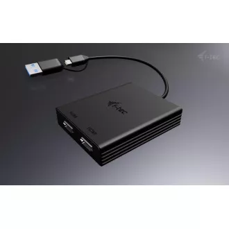 I-Tec USB-A/USB-C kettős 4K HDMI videó adapter