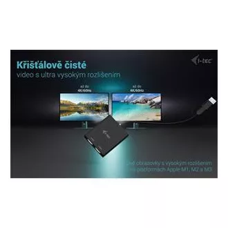 I-Tec USB-A/USB-C kettős 4K HDMI videó adapter