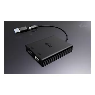 I-Tec USB-A/USB-C kettős 4K HDMI videó adapter