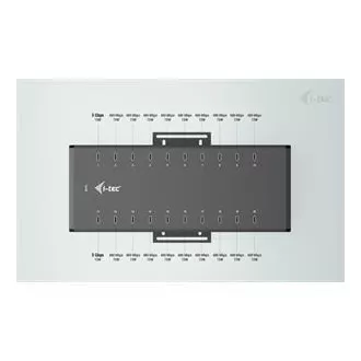 I-tec USB-C/USB-A fém töltő adat HUB, 15W portonként, 20x USB-C, 360W
