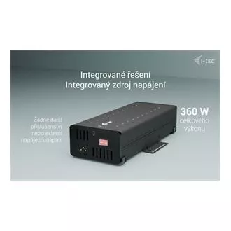 I-tec USB-C/USB-A fém töltő adat HUB, 15W portonként, 20x USB-C, 360W