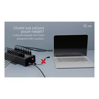 I-tec USB-C/USB-A fém töltő adat HUB, 15W portonként, 20x USB-C, 360W