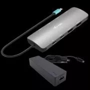 I-tec USB-C Metal Nano 2x HDMI dokkolóállomás, PD 100W   töltő 100W (csomag)