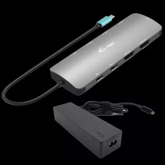 I-tec USB-C Metal Nano 2x HDMI dokkolóállomás, PD 100W   töltő 100W (csomag)