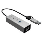 i-tec USB-C/USB-A Metal HUB 3 (2x USB-C, 1x USB-A) port   2,5 Gbit/s LAN