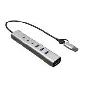 i-tec USB-C/USB-A Metal HUB, 6 portos (3x USB-C, 3x USB-A), LAN, Power Delivery 85 W