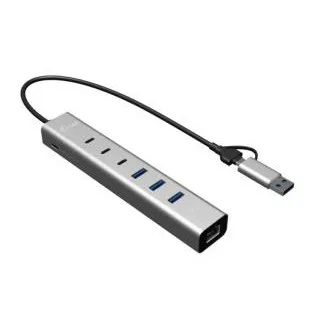 i-tec USB-C/USB-A Metal HUB, 6 portos (3x USB-C, 3x USB-A), LAN, Power Delivery 85 W i-tec USB-C/USB-A Metal HUB, 6 portos (3x USB-C, 3x USB-A), LAN, Power Delivery 85 W