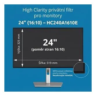 Kensington High Clarity magánszűrő 24''-es, 16:10 képarányú monitorhoz Kensington High Clarity magánszűrő 24''-es, 16:10 képarányú monitorhoz